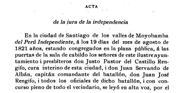 Independencia de Maynas&nbsp;(1821)